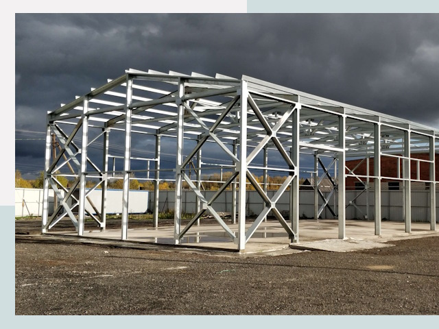 Двускатные ангары в Железногорск от 620 руб. за квадрат